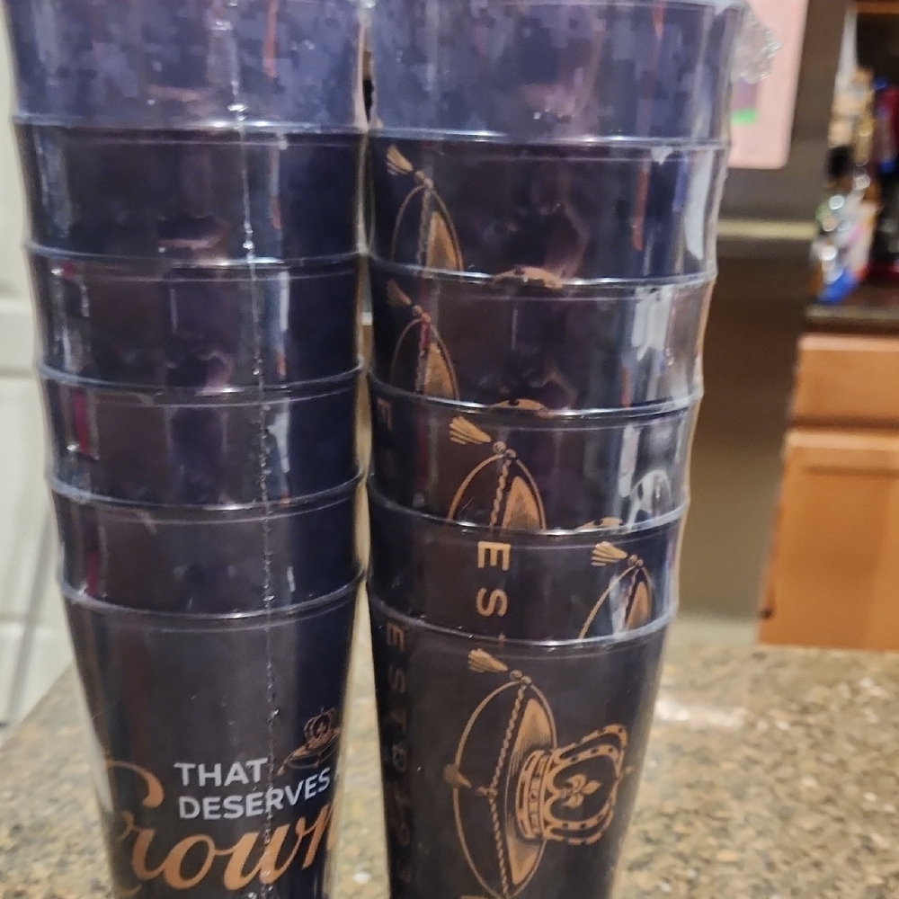 Crown Royal Black Plastic Cups Set NWT